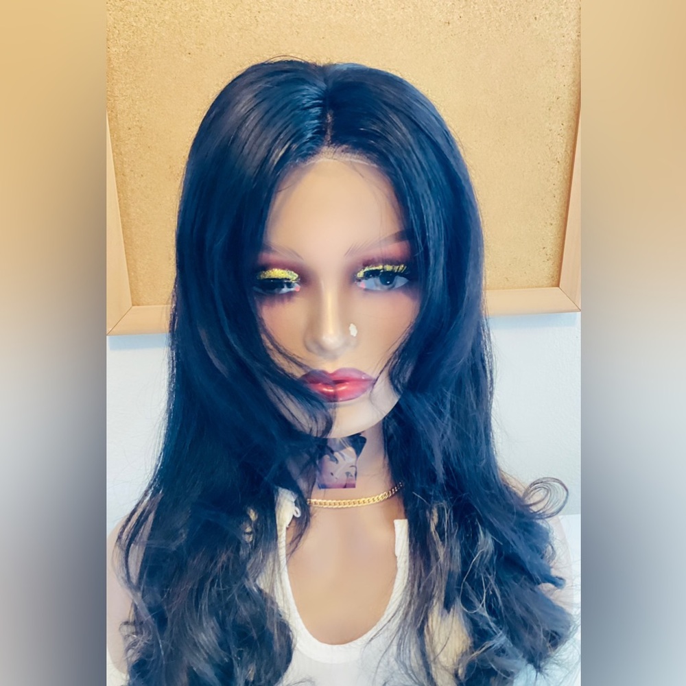 Beautiful 3 Tone Straight Mixed Human Synthetic Wig - Perfect Bouncy Curls